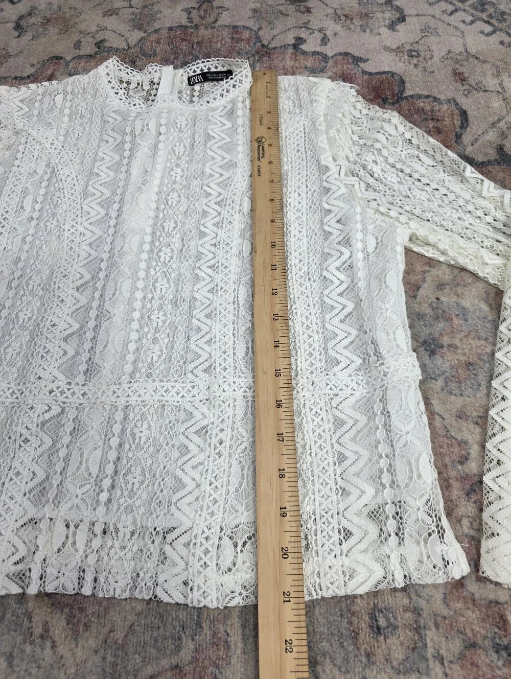 ZARA White Lace Top L Lined Romantic Victorian Cottagecore NWOT Coquette Fairy
